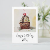 Carte d'anniversaire Cupcake (Debout devant)