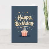 Carte d'anniversaire Cupcake Bleu (Devant)