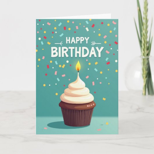 Carte d'anniversaire Cupcake glacé (Devant)