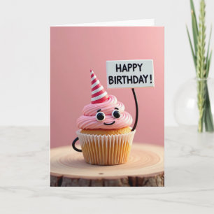 Carte d'anniversaire Cupcake Joyeuse