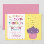 Carte d'anniversaire Cupcake Sprinkles Bright (Devant / Derrière)