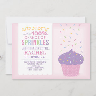 Carte d'anniversaire Cupcake Sprinkles Rose