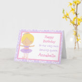 Carte d'anniversaire Cute Blonde Ballerina (Fleur jaune)