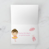 Carte d'anniversaire Cute Brunette Ballerina (Intérieur)