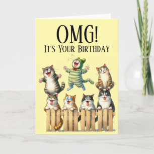 Carte d'Anniversaire Cute Cat