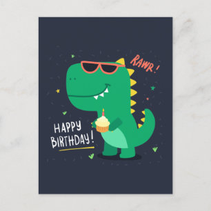 Carte d'anniversaire Cute Dinosaur