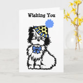Carte d'anniversaire Cute Doggie (Fleur jaune)