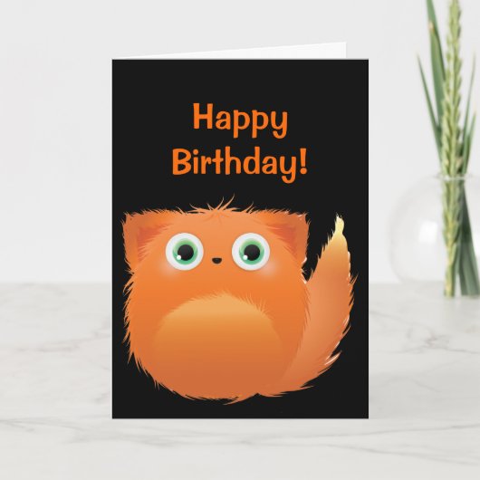Carte d'Anniversaire Cute Fluffy Bird (Devant)