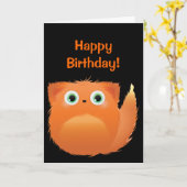 Carte d'Anniversaire Cute Fluffy Bird (Fleur jaune)