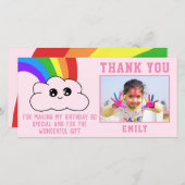 Carte d'anniversaire Cute Kawaii Rainbow Cloud Mer (Devant / Derrière)