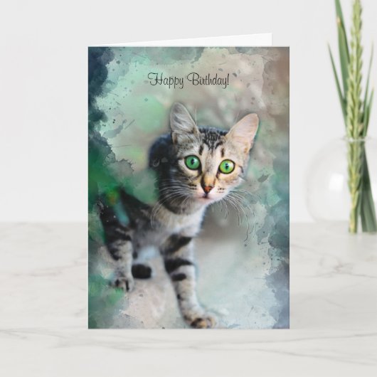 Carte d'Anniversaire Cute Kitten du chat (Devant)