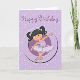 Carte d'anniversaire Cute Lilac Ballerina 3
