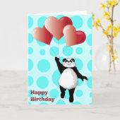 Carte d'anniversaire Cute Panda (Fleur jaune)