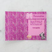 Carte d'anniversaire Cute Pink Zebra & Cupcake (à (Intérieur)