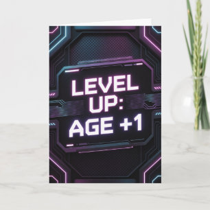 Carte d'anniversaire Cyberpunk néon pour hommes