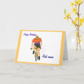 Carte d'anniversaire Cyclist Racing. Modifier le n (Fleur jaune)