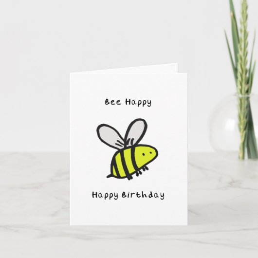 Carte d'anniversaire d'abeille (Devant)