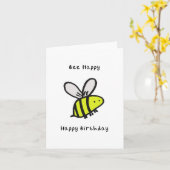 Carte d'anniversaire d'abeille (Fleur jaune)