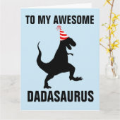 CARTE D'ANNIVERSAIRE DADASAURUS DINOSAURE GRAND FO (Fleur jaune)