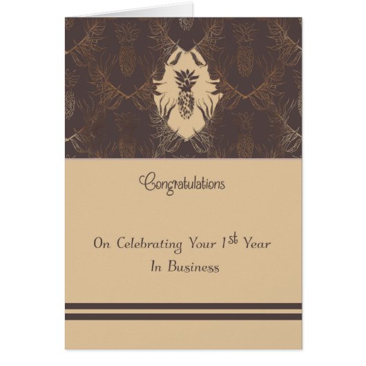 Carte d'anniversaire d'affaires première année (Devant)