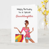 Carte d'anniversaire d'Afro-américain pour la (Fleur jaune)