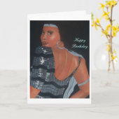 Carte d'anniversaire d'Afro-américain semblant (Fleur jaune)