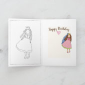 Carte d'anniversaire d'âge pour fille (Intérieur)