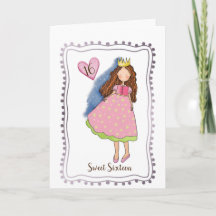 Carte d'anniversaire d'âge pour fille