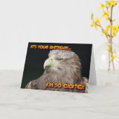 Carte d'anniversaire d'aigle à queue blanche (Fleur jaune)