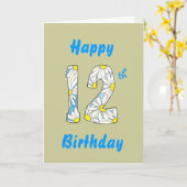 Carte d'anniversaire Daisy 12e (Fleur jaune)