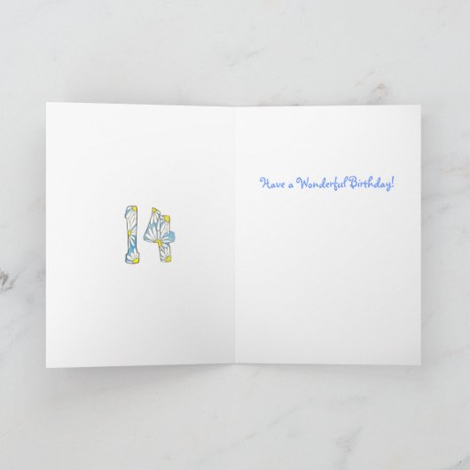 Carte d'anniversaire Daisy 14e (Intérieur)