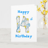 Carte d'anniversaire Daisy 14e (Fleur jaune)