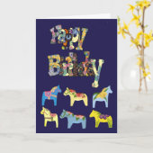 Carte d'anniversaire Dala Hors (Fleur jaune)