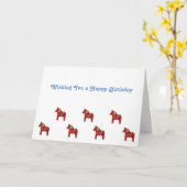 Carte d'anniversaire Dala Horse (Fleur jaune)