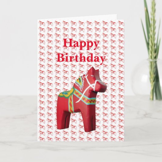 Carte d'anniversaire Dala Horse (Devant)