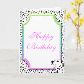Carte d'anniversaire dalmatienne (Fleur jaune)