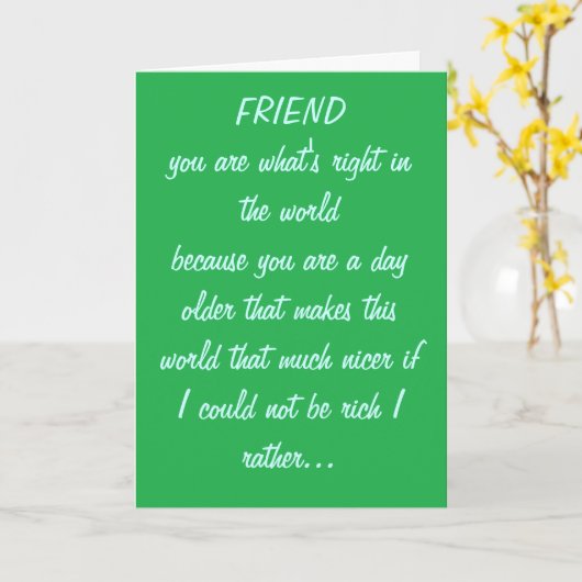 CARTE D'ANNIVERSAIRE D'AMI (Fleur jaune)