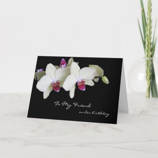 Carte d'anniversaire d'ami -- Orchidées (Devant)