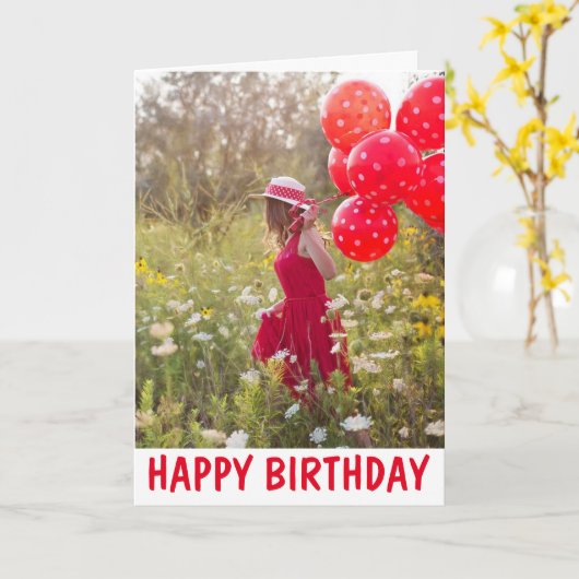 Carte d'anniversaire d'amitié, Dame de la nature e (Fleur jaune)