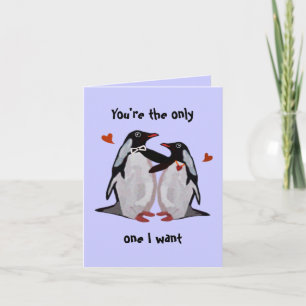 Carte d'anniversaire d'amour de pingouin