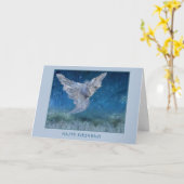 Carte d'anniversaire d'ange (avec écritures) (Fleur jaune)