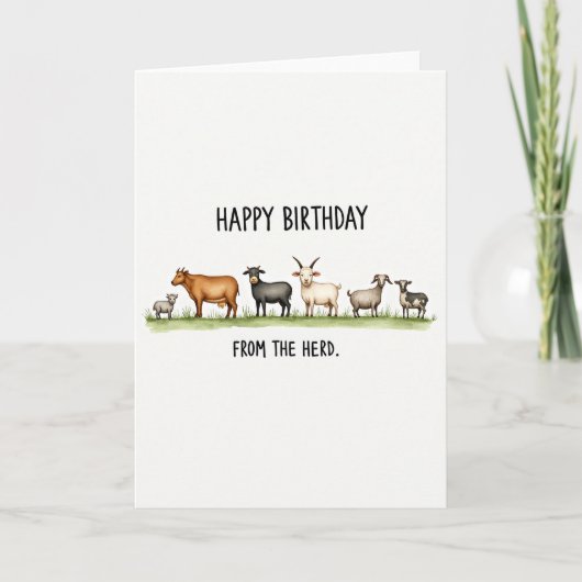 Carte d'anniversaire d'animal à l'aquarelle (Devant)