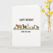 Carte d'anniversaire d'animal à l'aquarelle (Fleur jaune)