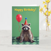 Carte d'anniversaire d'animal de fête sucré (Fleur jaune)