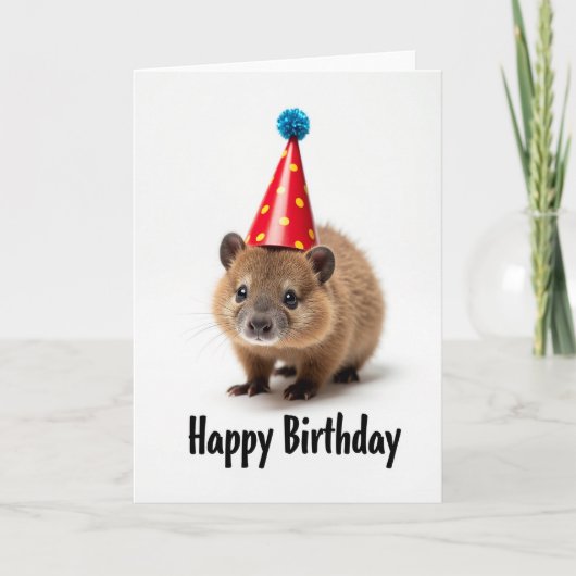 Carte d'anniversaire d'animal de Red Hat (Devant)