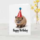 Carte d'anniversaire d'animal de Red Hat (Fleur jaune)