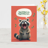 Carte d'anniversaire d'animal qui chante (Fleur jaune)