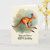 Carte d'anniversaire d'animal sautant (Fleur jaune)
