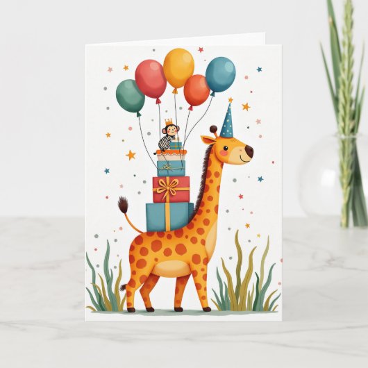 Carte d'anniversaire d'animal tacheté (Devant)