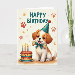 Carte d'anniversaire d'animal vibrant